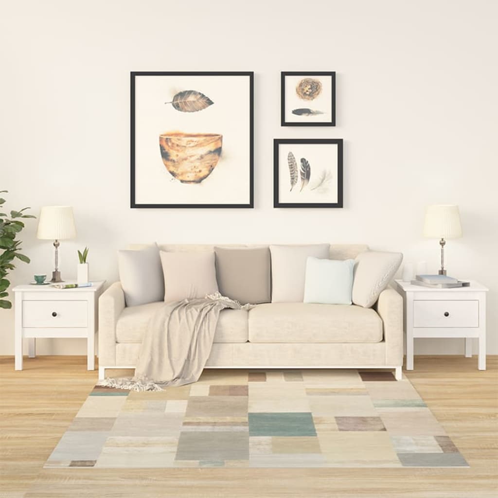 foto del prodotto tavolini 2 pz bianchi 50x50x49 cm legno massello di pino cod mxl 17073
