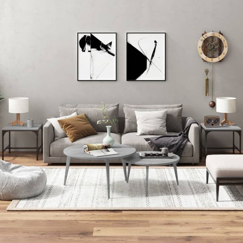 foto del prodotto tavolini 2pz grigio sonoma 40x40x35 cm in legno multistrato vidaxl