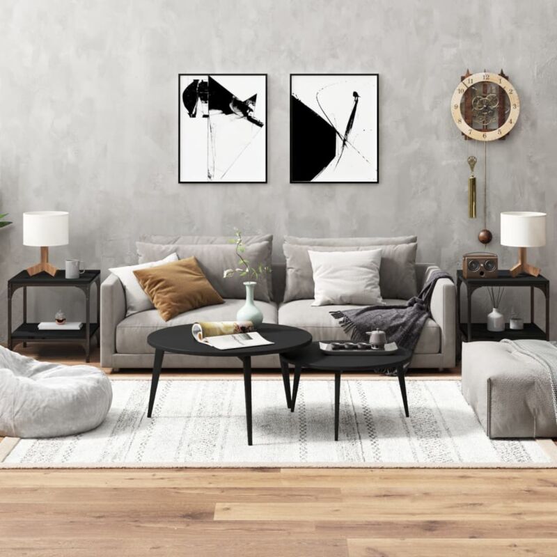 foto del prodotto tavolini 2pz nero 40x40x40 cm in legno multistrato vidaxl