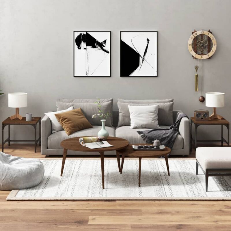 foto del prodotto tavolini 2pz nerorovere marrone 40x40x35cm in legno multistrato vidaxl