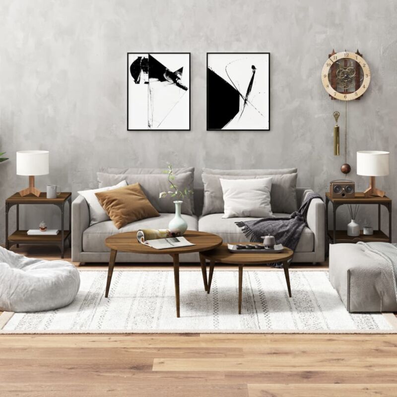 foto del prodotto tavolini 2pz nerorovere marrone 40x40x40cm in legno multistrato