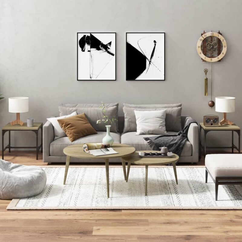 foto del prodotto tavolini 2pz rovere sonoma 40x40x35 cm in legno multistrato vidaxl