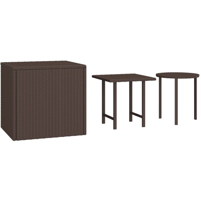 foto del prodotto tavolini 3 pz marroni in polyrattan vidaxl