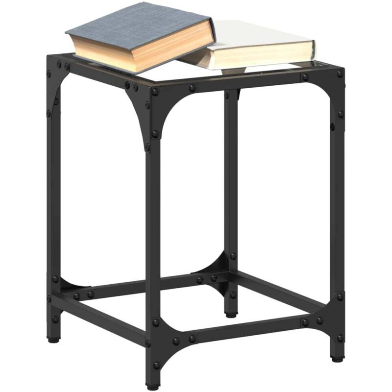 foto del prodotto tavolini con piano in vetro trasparente 2 pz 30x30x40cm acciaio - vidaxl