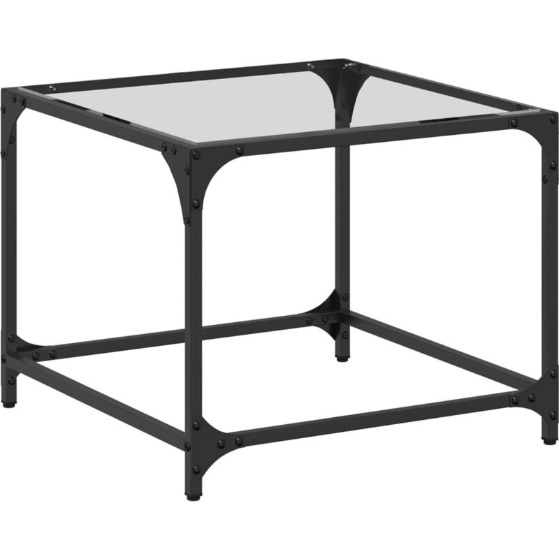 foto del prodotto tavolini con piano in vetro trasparente 2 pz 50x50x40cm acciaio vidaxl