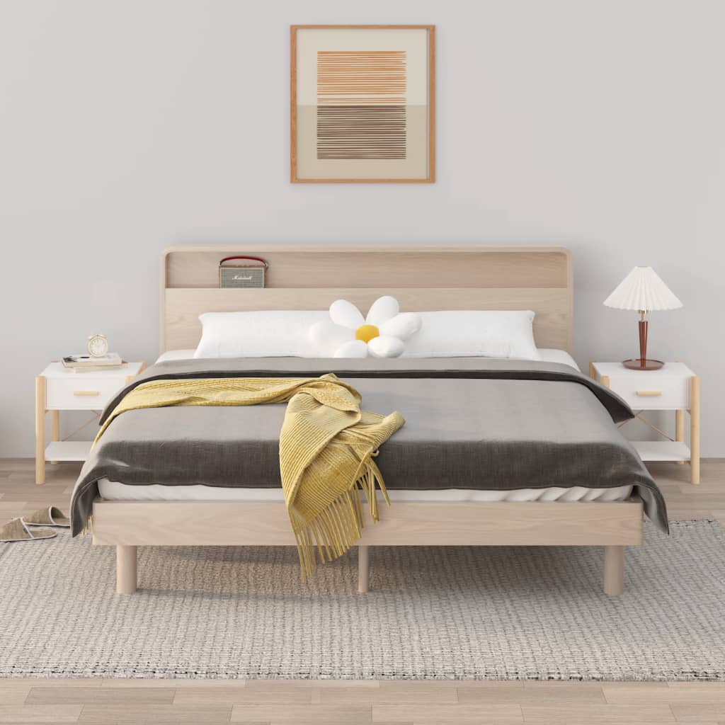 foto del prodotto tavolini da letto 2pz bianchi 42x38x45 cm in legno multistrato cod mxl 30108