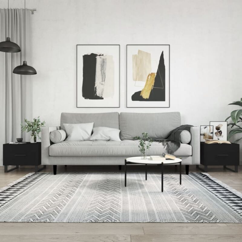 foto del prodotto tavolini da salotto 2 pz neri 50x50x40 cm in legno multistrato vidaxl