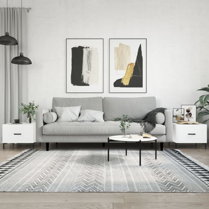 foto del prodotto tavolini salotto 2pz bianco lucido 50x50x40cm legno multistrato vidaxl