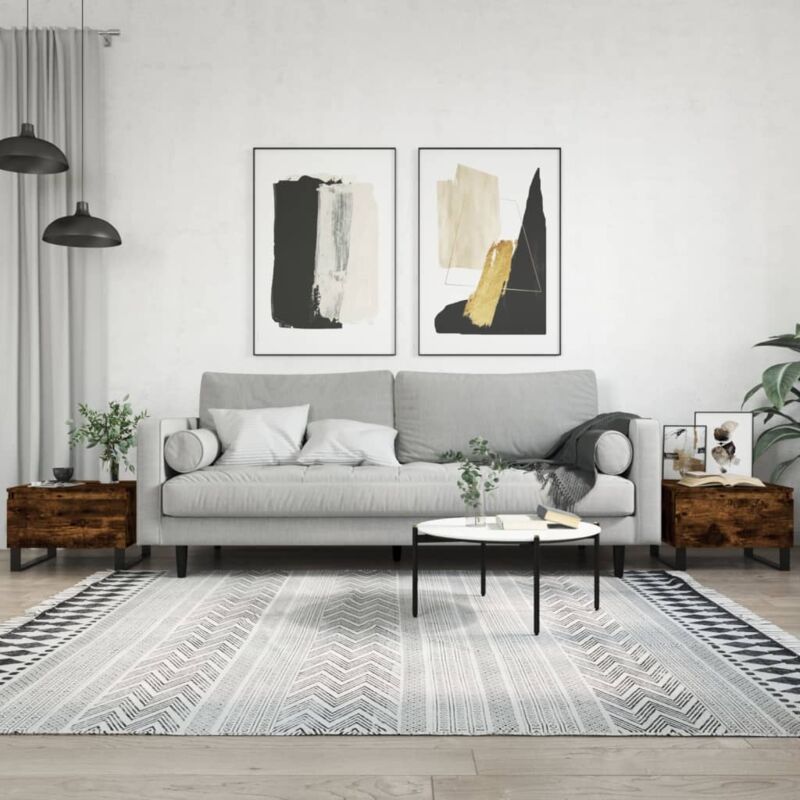 foto del prodotto tavolini salotto 2pz rovere fumo 50x46x35 cm legno multistrato vidaxl