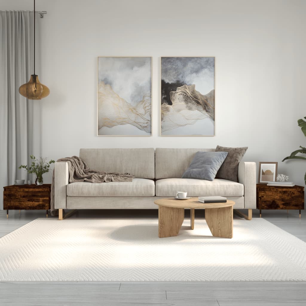 foto del prodotto tavolini salotto 2pz rovere fumo 50x46x35 cm legno multistratocod mxl 118761