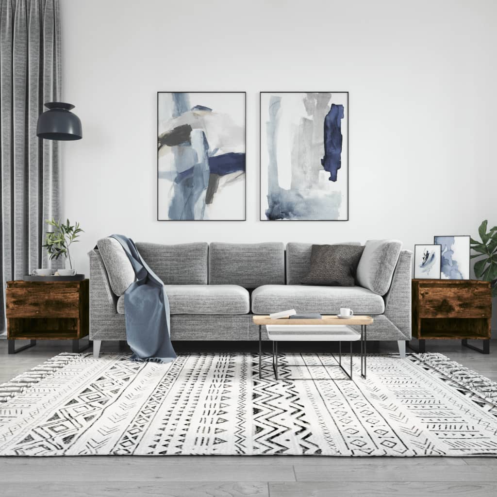 foto del prodotto tavolini salotto 2pz rovere fumo 50x46x50 cm legno multistratocod mxl 78855