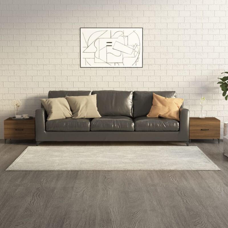foto del prodotto tavolini salotto gambe in metallo 2pz rovere marrone 50x50x40cm vidaxl