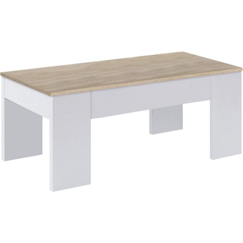 foto del prodotto tavolino 100 x 50 cm bianco opaco e rovere con piano alzabile alpi