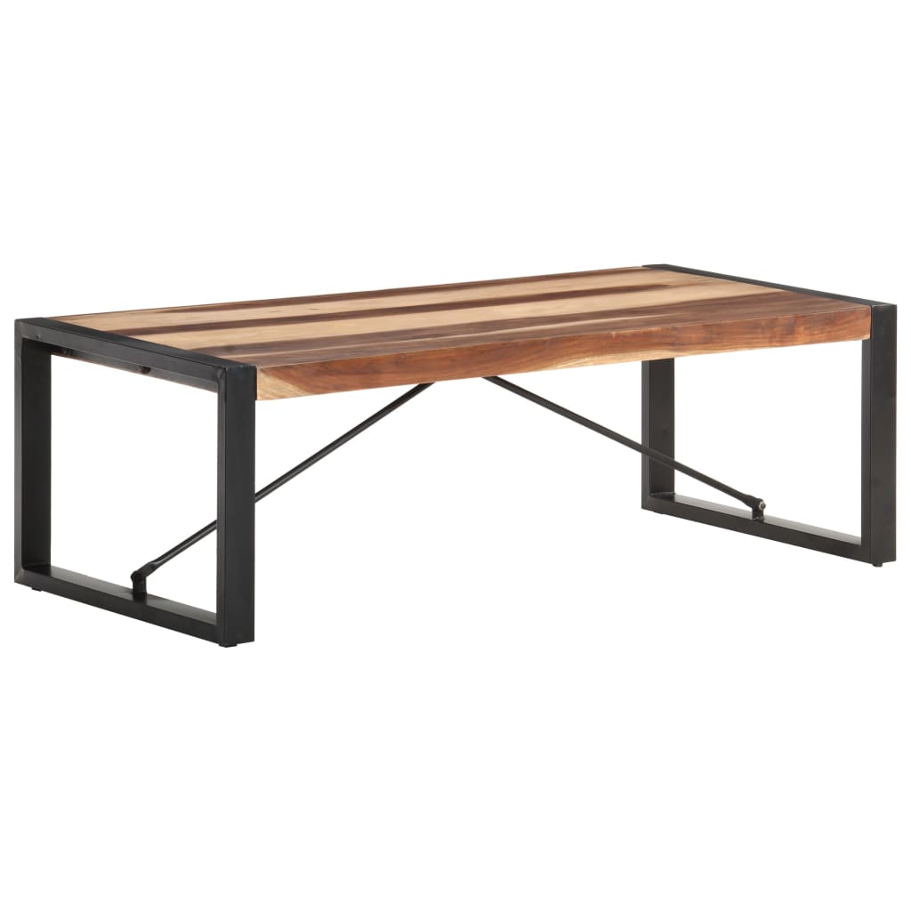 foto del prodotto tavolino 120x60x40 cm in legno massello e finitura sheesham cod mxl 17300