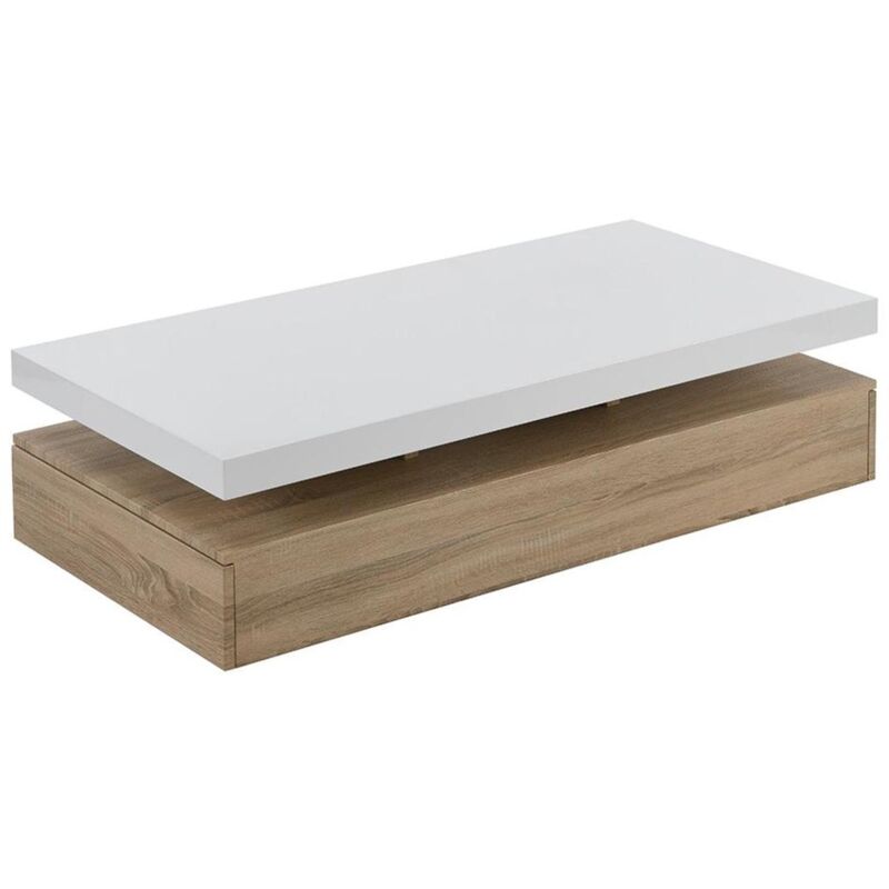 immagine 0 del prodotto tavolino 2 cassetti in mdf rovere e bianco felix