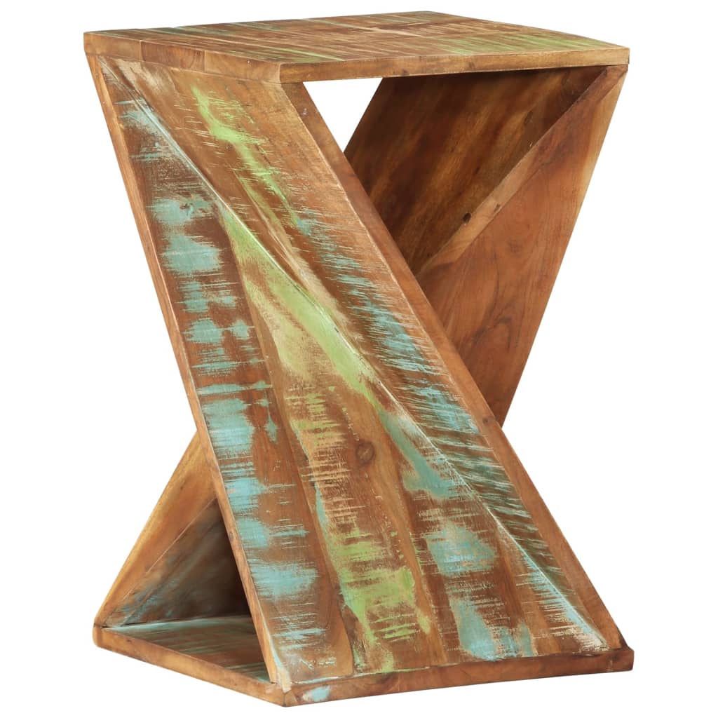 foto del prodotto tavolino 35x35x55 cm in legno massello di recupero cod mxl 8203