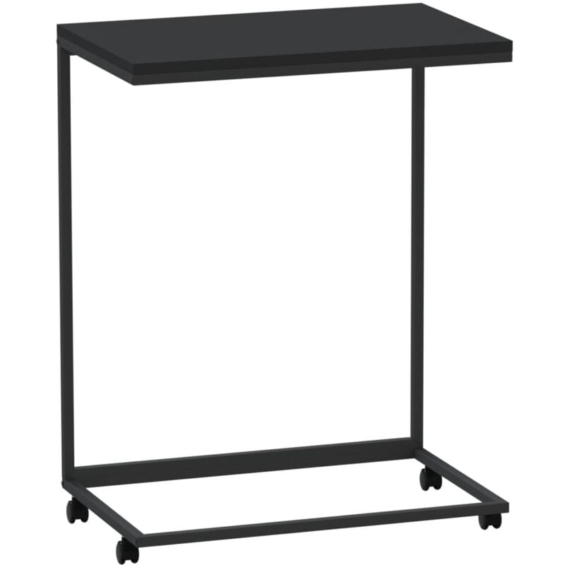 foto del prodotto tavolino a c con rotelle 55 x 35 x 70 cm multistrato nero dec031299