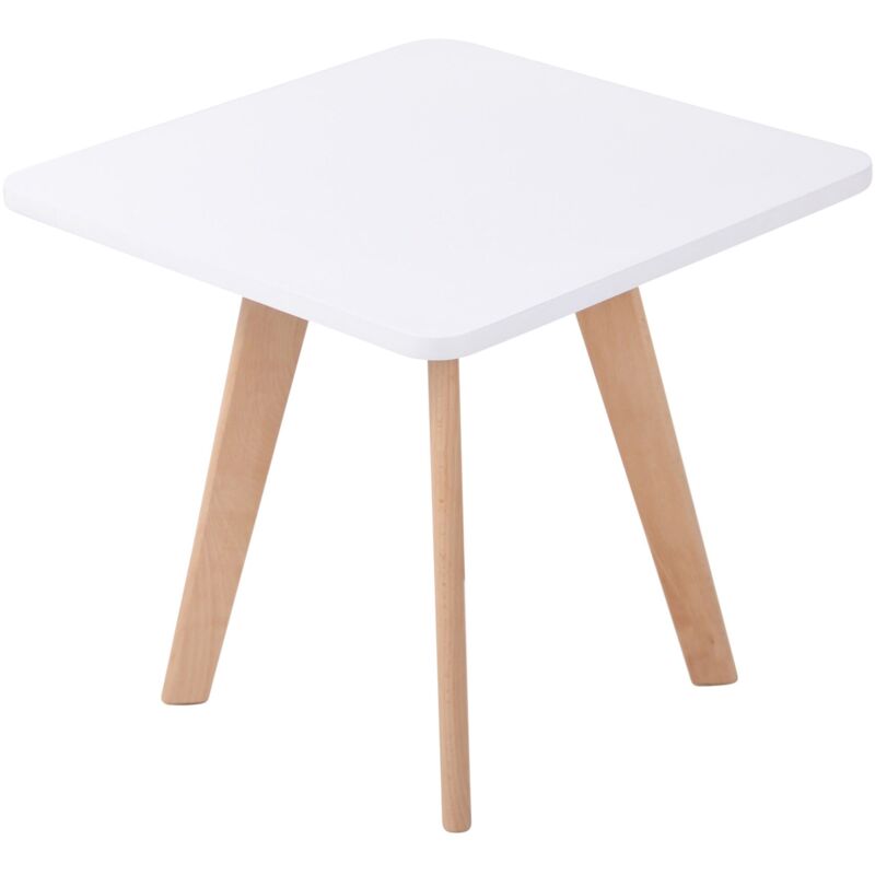 foto del prodotto tavolino angolare in stile scandinavo altezza 46 cm in mdf bianco gambe squadrate 100005514