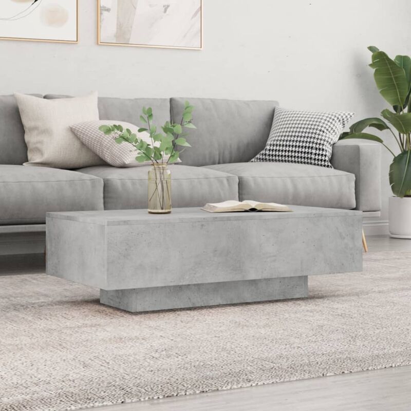 foto del prodotto tavolino basso console moderno,tavolino salotto grigio cemento 100x49,5x31cm legno multistrato bvh30800