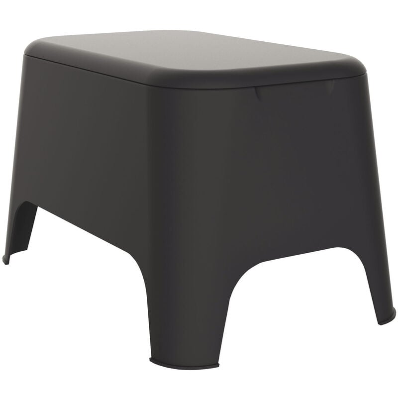foto del prodotto tavolino basso contenitore porta bibite in resina da esterno 59x39x36h cm toomax petra black