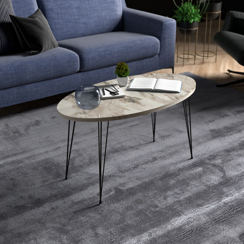 foto del prodotto tavolino basso da caff sk vinge axlxp 43 x 90 x 50 cm tavolino da salotto con 4 gambe a forcina e piano ovale marmo bianco en.casa 