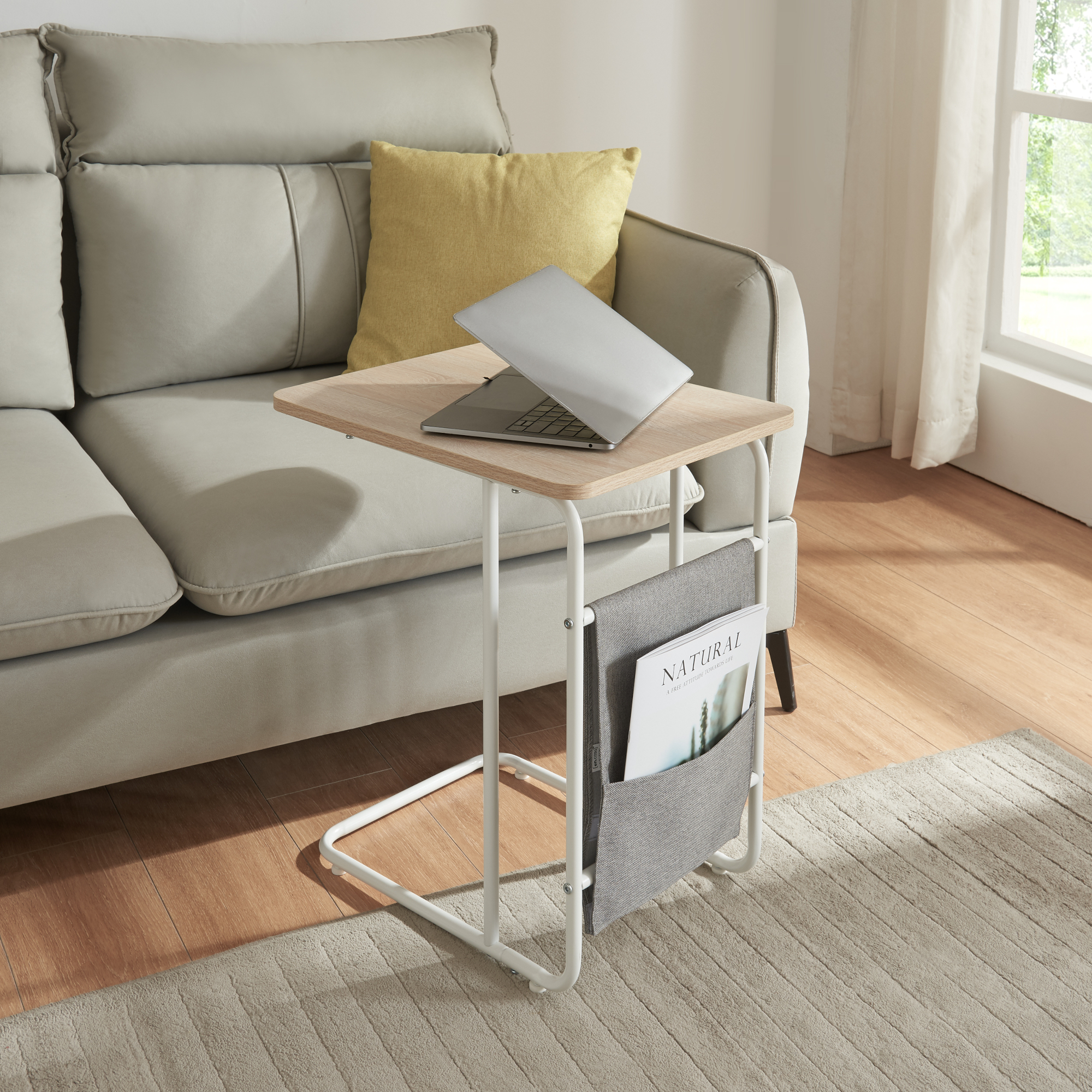 foto del prodotto tavolino basso dyr y 56 x 48 x 37 cm bianco effetto rovere en.casa 