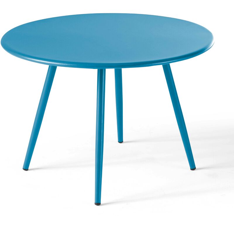 foto del prodotto tavolino basso rotondo in metallo blu pacifico palavas