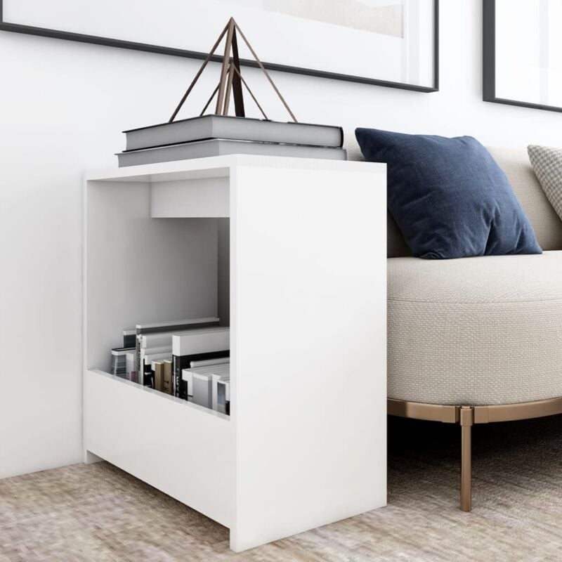 foto del prodotto tavolino bianco 50x26x50 cm in legno multistrato vidaxl