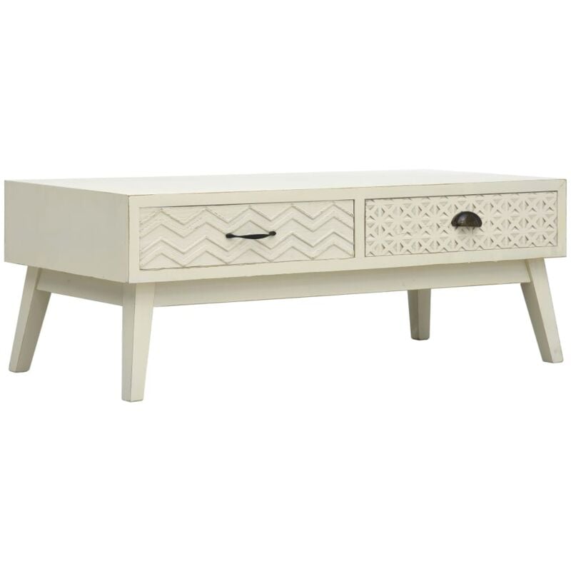 foto del prodotto tavolino caff 2 cassetti intagliati grigio 110x50x40cm legno cod mxl 19732