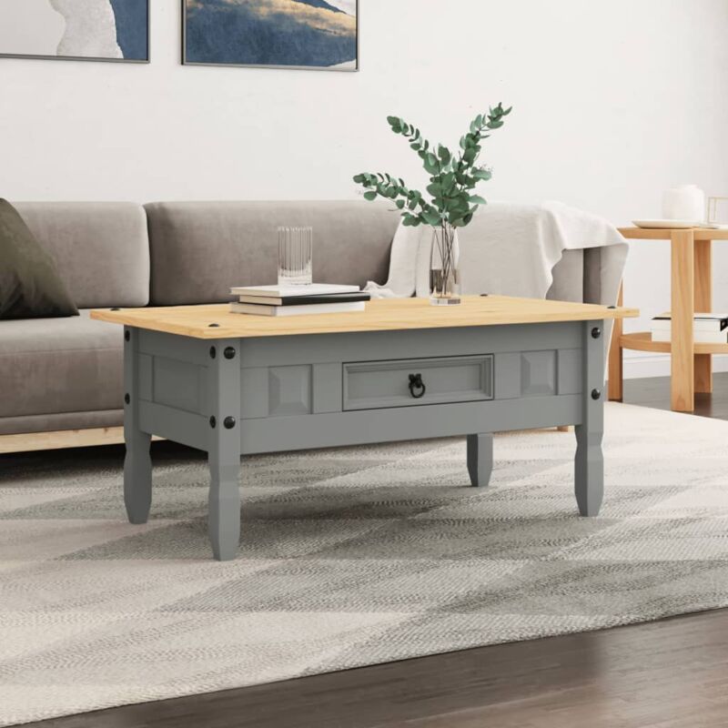 foto del prodotto tavolino caff pino messicano corona range grigio 100x55x44 cm vidaxl