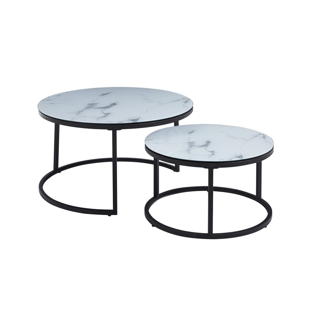 foto del prodotto tavolino collezione manhattan effetto marmo bianco, ideale per un soggiorno elegante.