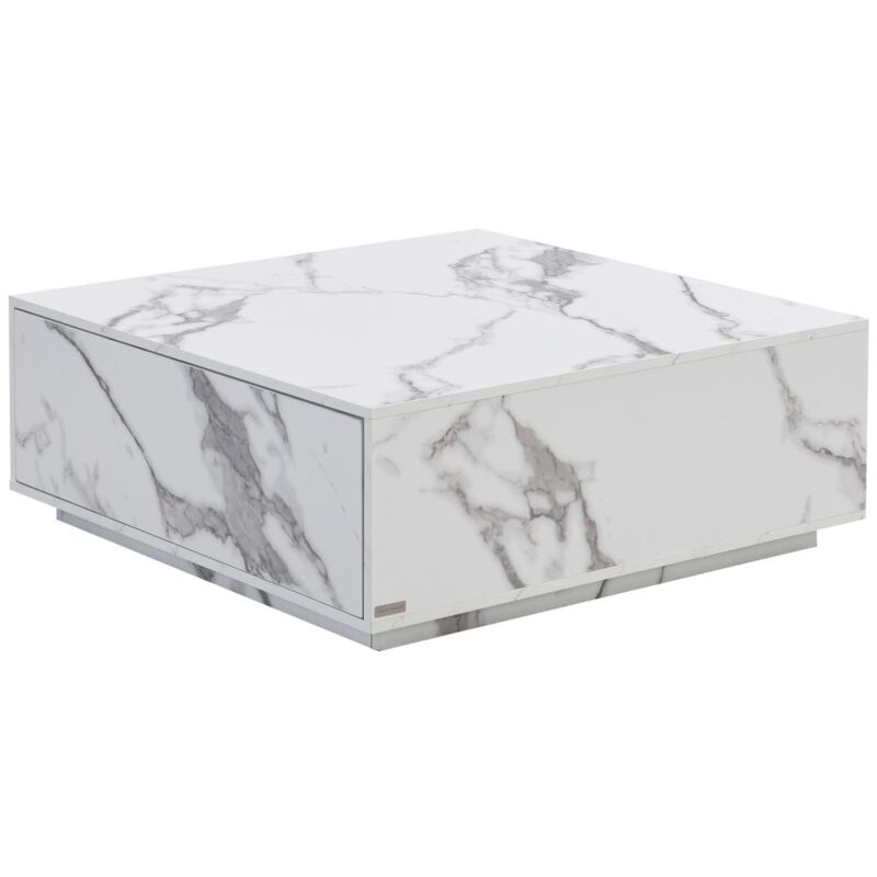 foto del prodotto tavolino con 2 cassetti in mdf effetto marmo bianco antrim di pascal morabito