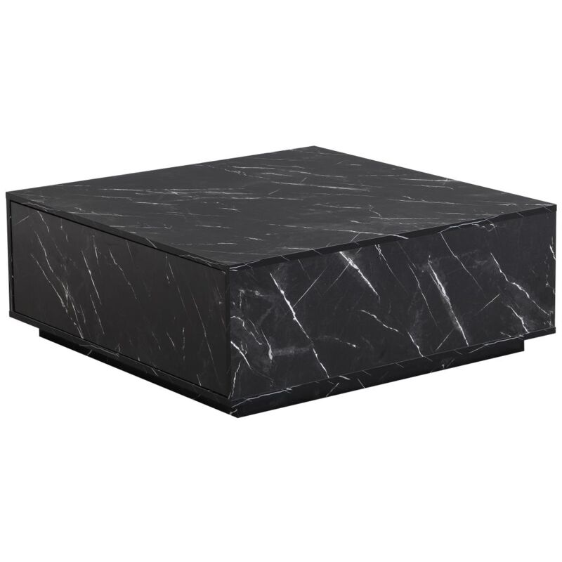 foto del prodotto tavolino con 2 cassetti in mdf effetto marmo nero antrim di pascal morabito