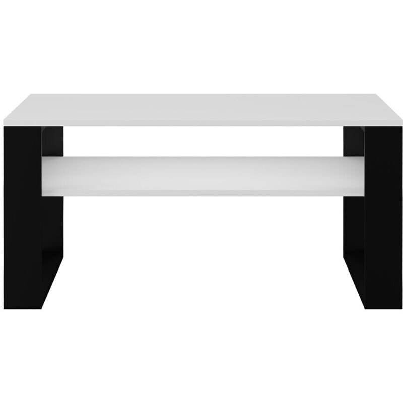 foto del prodotto tavolino con ripiano moderno 1p bianco nero