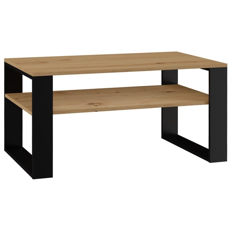foto del prodotto tavolino con ripiano moderno 1p rovere artigianale nero