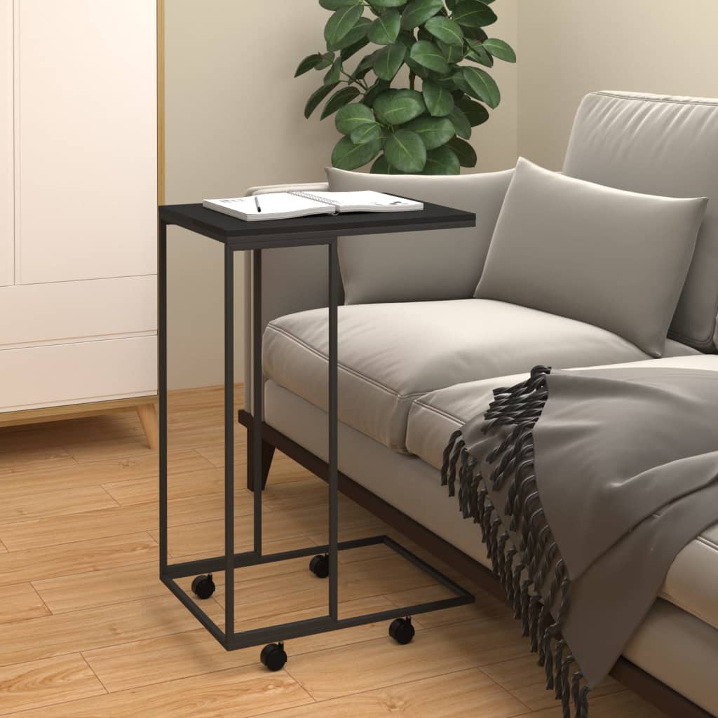 foto del prodotto tavolino con ruote nero 40x30x63,5cm in legno ingegnerizzato cod mxl 63755