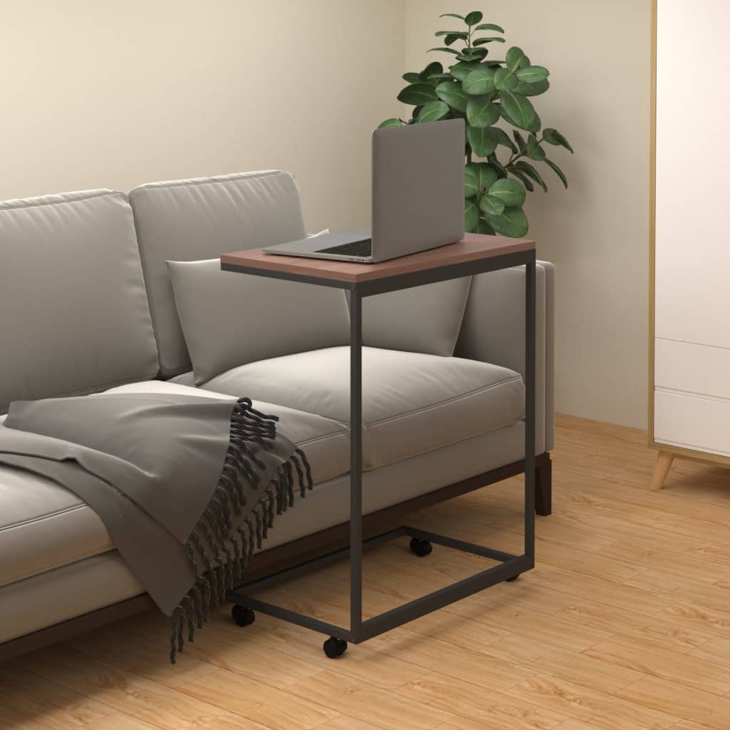 foto del prodotto tavolino con ruote nero 55x35x70 cm in legno multistrato vidaxl
