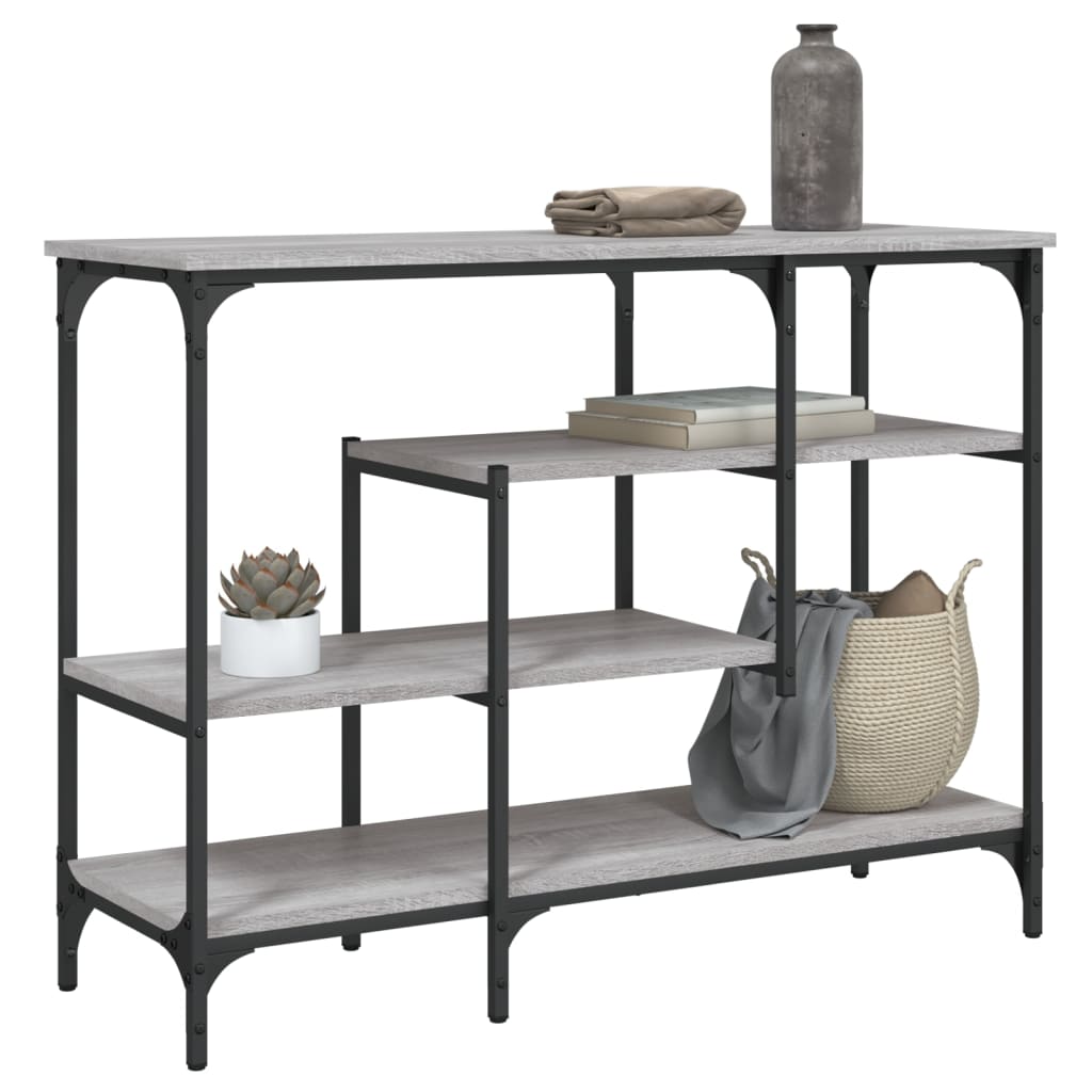 foto del prodotto tavolino consolle con ripiani grigio sonoma 100x35x75 cmcod mxl 110190
