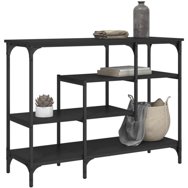 foto del prodotto tavolino consolle con ripiani nero 100x35x75 cm vidaxl