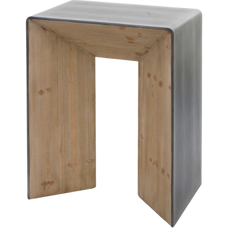 foto del prodotto tavolino consolle design industriale in legno e mdf 80x60x40 cm aspetto metallo 040008492