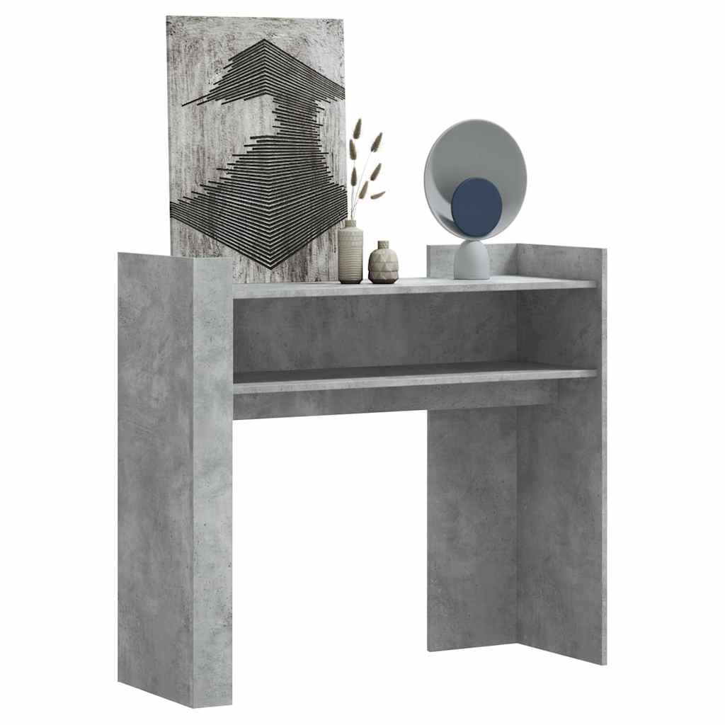 foto del prodotto tavolino consolle grigio cemento 100x35x90 cm in multistrato