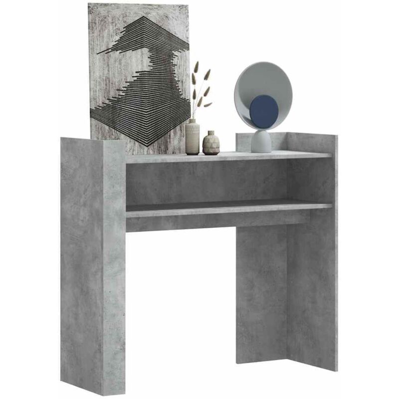 foto del prodotto tavolino consolle grigio cemento 100x35x90 cm in multistrato vidaxl