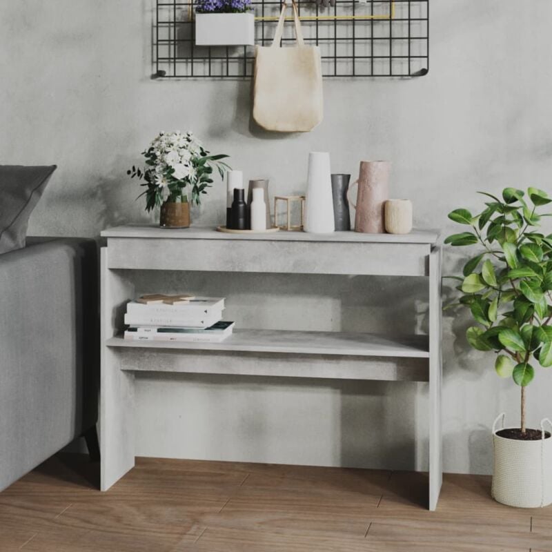 foto del prodotto tavolino consolle grigio cemento 102x30x80cm legno multistrato vidaxl
