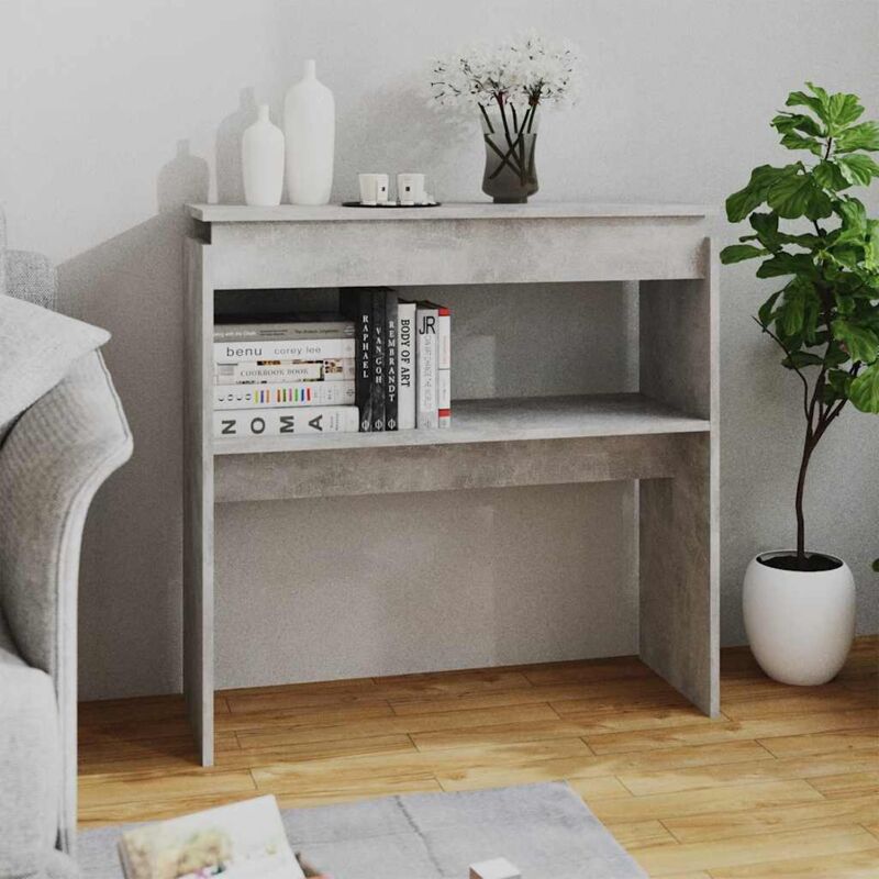 foto del prodotto tavolino consolle grigio cemento 80x30x80cm legno multistrato vidaxl