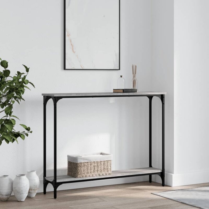 foto del prodotto tavolino consolle grigio sonoma 100x22,5x75cm legno multistrato vidaxl
