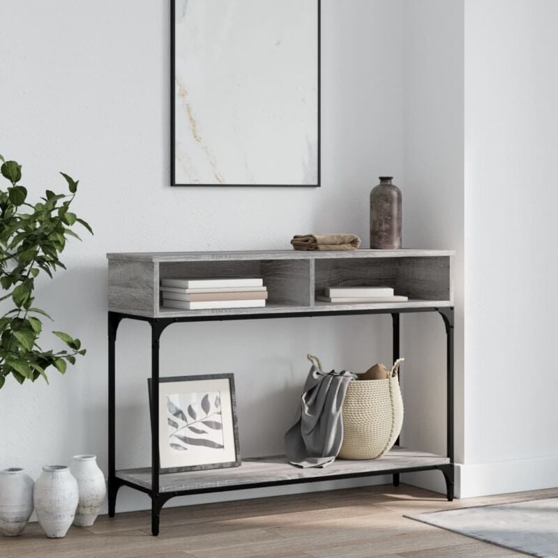 foto del prodotto tavolino consolle grigio sonoma 100x30,5x75cm legno multistrato vidaxl