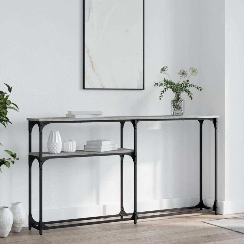 foto del prodotto tavolino consolle grigio sonoma 145x22,5x75cm legno multistrato vidaxl