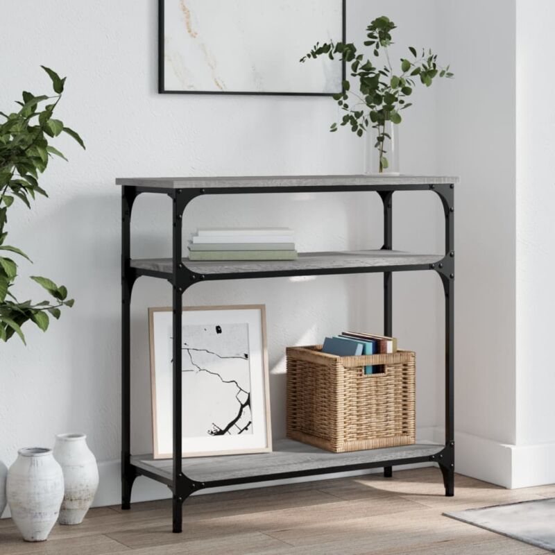 foto del prodotto tavolino consolle grigio sonoma 75x29x75cm in legno multistrato vidaxl