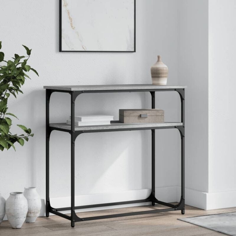 foto del prodotto tavolino consolle grigio sonoma 75x35,5x75 cm legno multistrato vidaxl