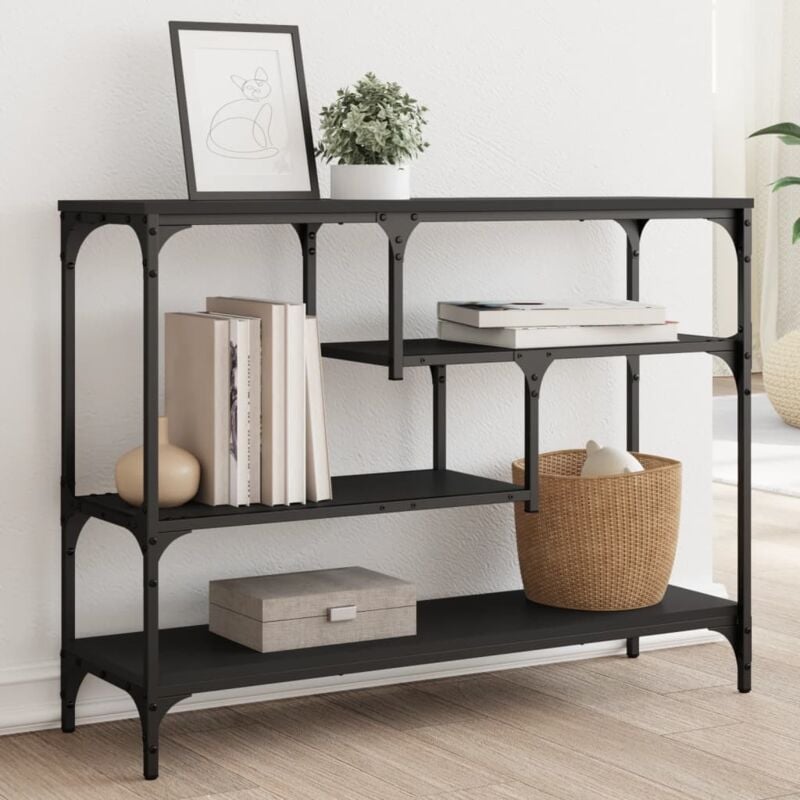 foto del prodotto tavolino consolle nero 100x30x75 cm in legno multistrato vidaxl